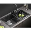 Kitchen Sink with Pull-Out Faucet, 304 Stainless Steel Double Bowl, 78 x 43 cm view 1