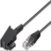 goobay 60660 DSL/ADSL/VDSL Router and Telephone Cable, TAE-F to RJ45 (8P2C), Black, 20 m view 1