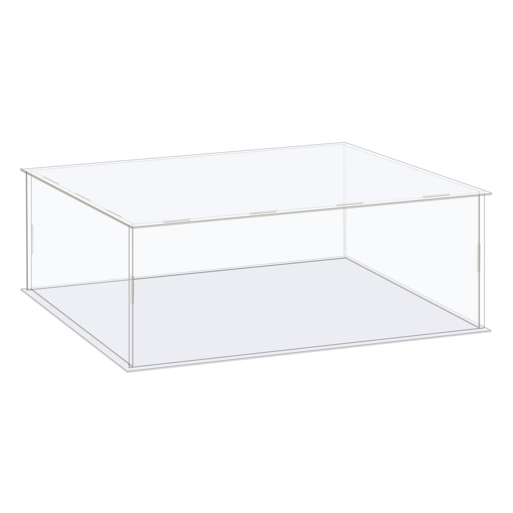 Sourcing Map Clear Acrylic Display Case, Dustproof, 41 x 36 x 16 cm