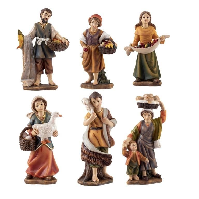 DRW Belén Nativity Figures, Hand-Painted Resin, 13 cm
