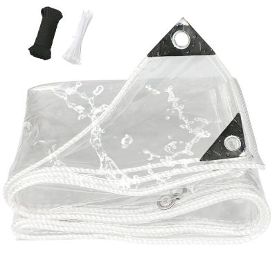 6 x 3.8 m Transparent Waterproof PVC Tarp, 450 g/m²