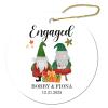 First Christmas Engaged Ornament 2022, Porcelain Keepsake, Double-Sided Printed Ornament for Couples, Newlywed Ornament, 3 in view 1