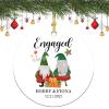First Christmas Engaged Ornament 2022, Porcelain Keepsake, Double-Sided Printed Ornament for Couples, Newlywed Ornament, 3 in view 2
