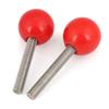 2-Pack Red 304 Stainless Steel Ball-Head Screws, M6 x 12 mm view 4