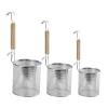 HIHELO Stainless Steel Frying Skimmer with Wooden Handle, 14 cm view 2
