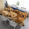 Syhi Qlty Washable Outdoor Tablecloth 140 x 240 cm, Brown Six Dogs view 1