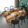 Syhi Qlty Washable Outdoor Tablecloth 140 x 240 cm, Brown Six Dogs view 2