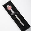 Metal Bookmark with White Diamond Star and Pink Background view 4