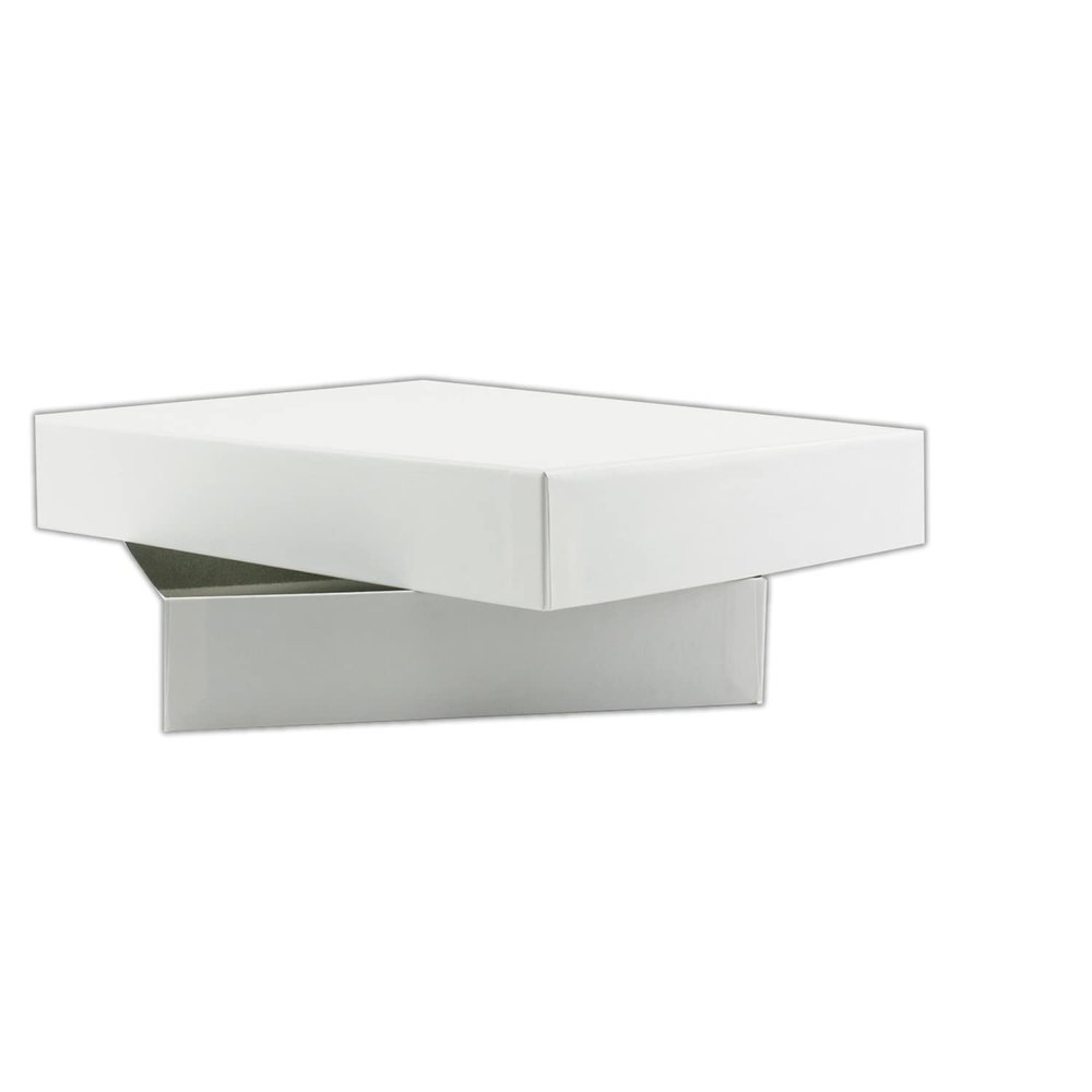NEUSER PAPIER 4-Pack Gift Boxes with Lids, White, B6, 26 x 19 x 4 cm