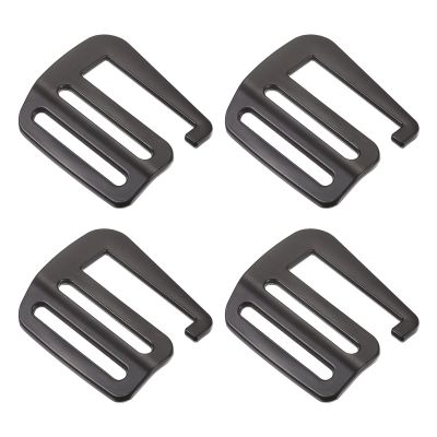 sourcing map 4-Pack Metal G-Hook Slider Buckles, 1.5"/38 mm, Matte Black