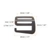 sourcing map 4-Pack Metal G-Hook Slider Buckles, 1.5"/38 mm, Matte Black view 2