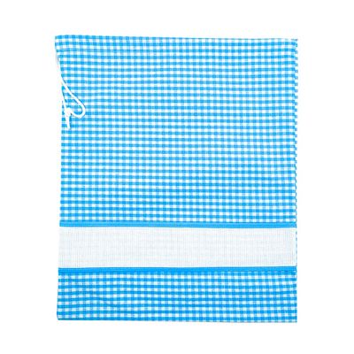 Cross-Stitch Drawstring Bag - 100% Cotton - Made in Italy (32 x 40 cm, Turquoise)