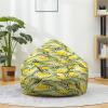 Treer Bean Bag Chair Cover Without Filling, Lemon Pattern, for Adults and Children, 90 x 110 cm, White Daisy view 2