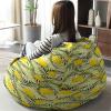 Treer Bean Bag Chair Cover Without Filling, Lemon Pattern, for Adults and Children, 90 x 110 cm, White Daisy view 3