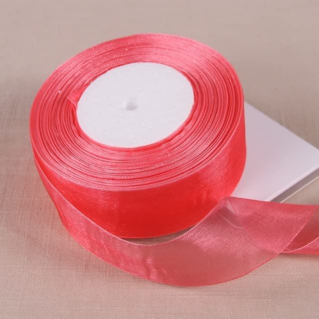 Tongri 12mm 15mm 20mm 25mm 40mm 50mm White Transparent Organza Ribbons for DIY Crafts, Christmas, Weddings, Birthdays and Parties