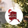 Alaska State Christmas Ornament, Cabin Buffalo Plaid, Round, 8.1 cm view 1