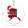 Alaska State Christmas Ornament, Cabin Buffalo Plaid, Round, 8.1 cm view 2