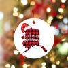 Alaska State Christmas Ornament, Cabin Buffalo Plaid, Round, 8.1 cm view 3