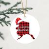 Alaska State Christmas Ornament, Cabin Buffalo Plaid, Round, 8.1 cm view 4