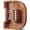 summidate Wooden Children's Piggy Bank, Personalized Letter D view 1