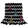 Fleece Throw Blanket for Couch, Lightweight, Fluffy, Paris Eiffel Tower Chevron view 1