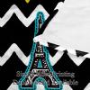Fleece Throw Blanket for Couch, Lightweight, Fluffy, Paris Eiffel Tower Chevron view 3
