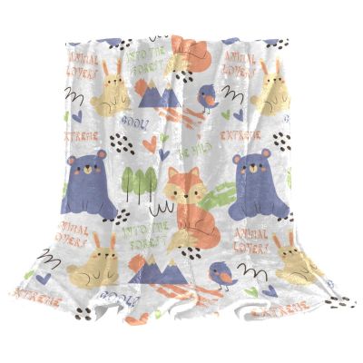 Fleece Throw Blanket for Couch, Lightweight, Plush, Fluffy, Cute Autumn Animal Pattern, Mesa De Trabajo 1