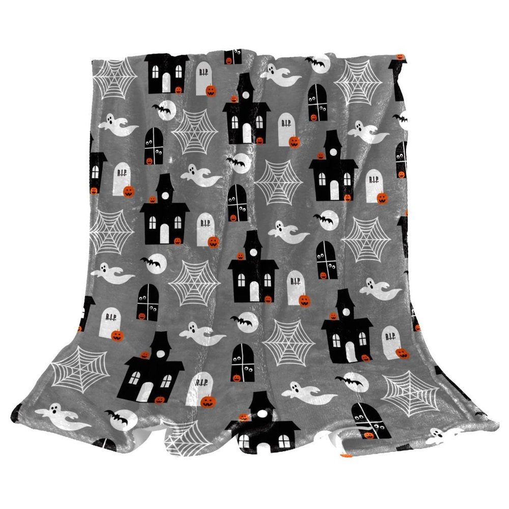 Lightweight Plush Fleece Throw Blanket for Couch, Castle Spider