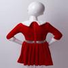 TiaoBug Girls' Long-Sleeve Velvet Christmas Dress with/without Hood, Red, Size 170–176 view 3