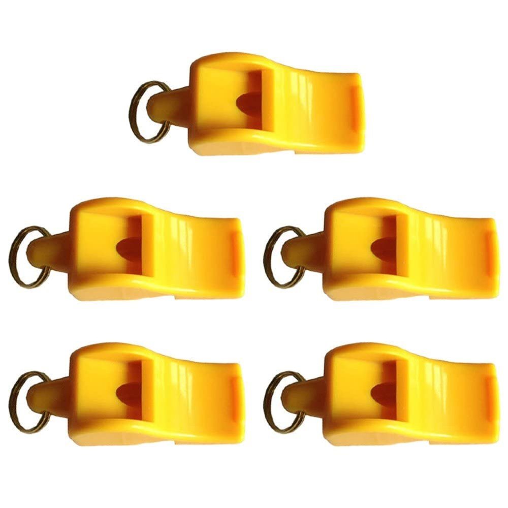 5-Pack Safety Whistles with Lanyards