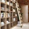 Rolling Library Ladder Hardware Kit, Rustic Black Round-Tube Track, Floor Wheels (Gold, 800 cm/26 view 2