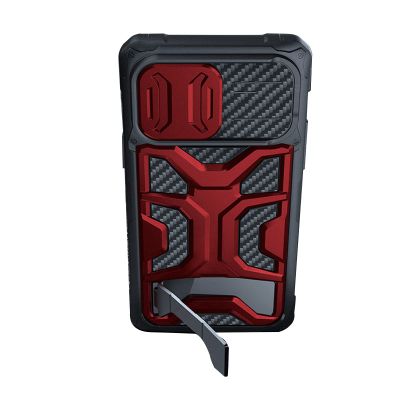KVIBEO Phone Case for iPhone 14/14 Pro/14 Pro Max/14 Plus, Premium Shockproof Case with Sliding Camera Lens Cover and Stand Function, Red, 14 Pro Max 6.7-inch