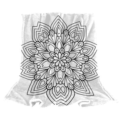 Fleece Throw Blanket, Black and White, Boho Pattern for Couch, Lightweight, Plush and Fluffy