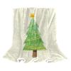 Yellow Ribbed Fleece Throw Blanket, Christmas Tree-01 view 1