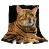 The Gold Bengal Cat Fleece Throw Blanket for Couch, Lightweight, Plush view 1