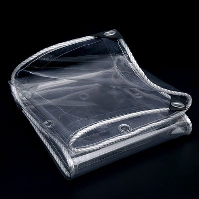 0.35 mm Transparent PVC Tarp with Eyelets, Rope and Cable Ties