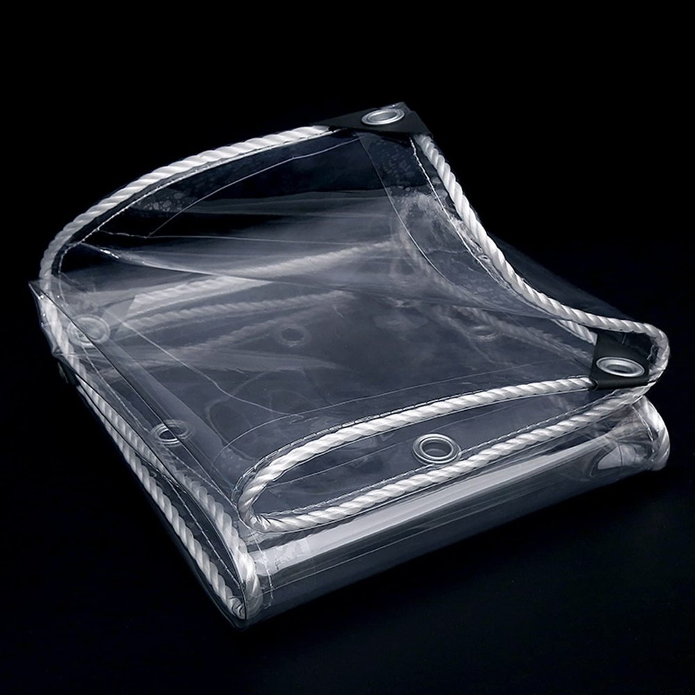 0.35 mm Transparent PVC Tarp with Eyelets, Rope and Cable Ties