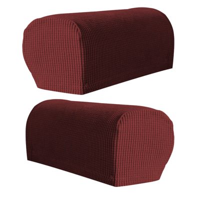 VIKAUL Stretch Armchair Armrest Covers, Non-Slip, Wine Red, 2-Pack