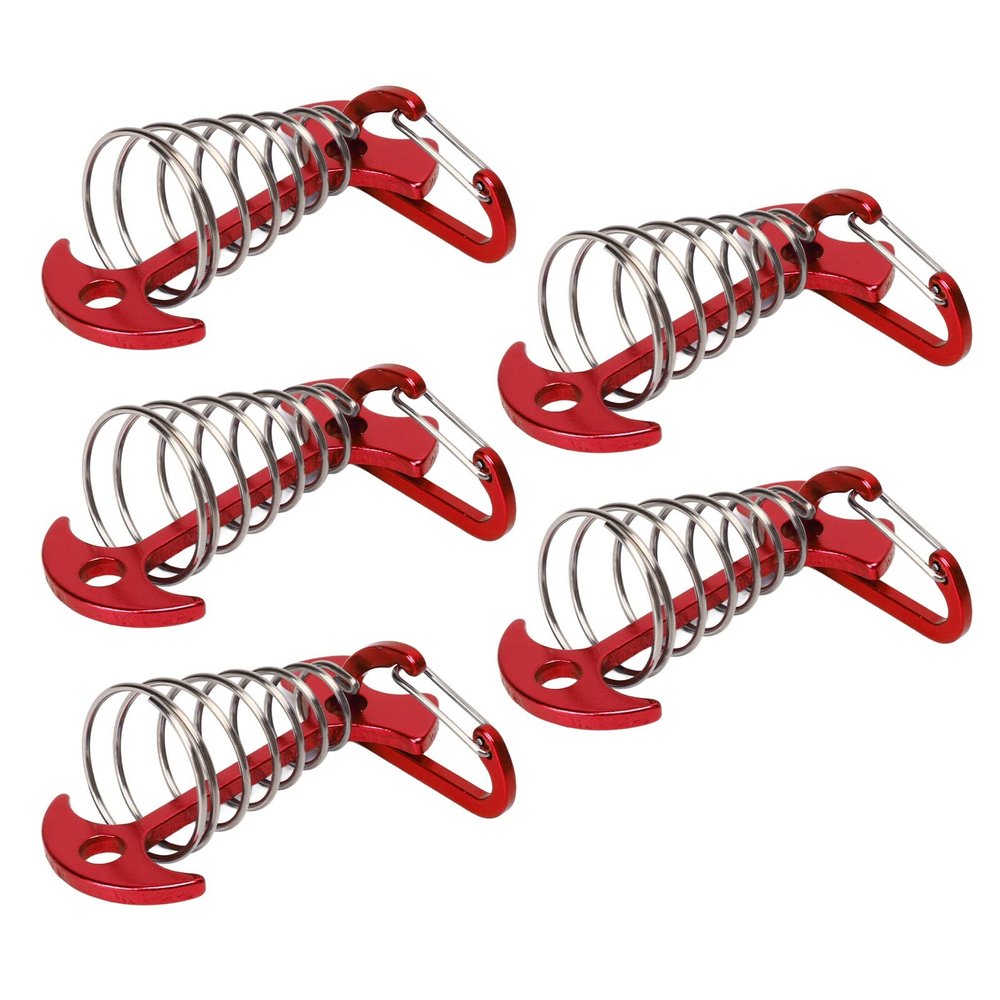 Alomejor 5-Piece Fishbone Tent Pegs for Deck Boards, Red