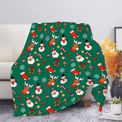 Amzbeauty Santa Claus Throw Blanket, Soft and Warm, for Bed and Couch