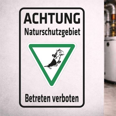 INDIGOS UG 3 mm Aluminum Composite Sign - Nature Reserve: No Entry - 400 x 300 mm