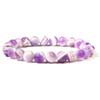YUUKI Gemstone Bracelet with Natural Purple Striped Agate Beads, Elastic Crystal Bracelet, 6 mm view 1