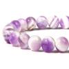 YUUKI Gemstone Bracelet with Natural Purple Striped Agate Beads, Elastic Crystal Bracelet, 6 mm view 2