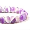 YUUKI Gemstone Bracelet with Natural Purple Striped Agate Beads, Elastic Crystal Bracelet, 6 mm view 3