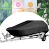 ELVONS V-Hull Boat Cover with Elastic Cord, 210D Oxford Fabric, Black, 20–22 ft (700 × 254 cm) view 3