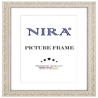 NiRa Solid Wood Picture Frame Vintage Retro 44 x 60 cm, Antique White/Brown