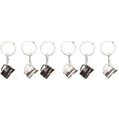 ifundom 6-Piece Coffee Lover Keychain Charms, Silver Alloy Pendants