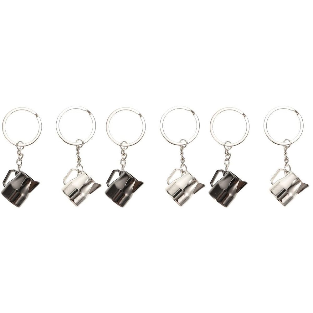 ifundom 6-Piece Coffee Lover Keychain Charms, Silver Alloy Pendants
