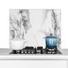 Kitchen Splash Guard Backsplash, Aluminum, 100 x 50 cm, Marble Look view 1