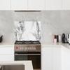 Kitchen Splash Guard Backsplash, Aluminum, 100 x 50 cm, Marble Look view 2